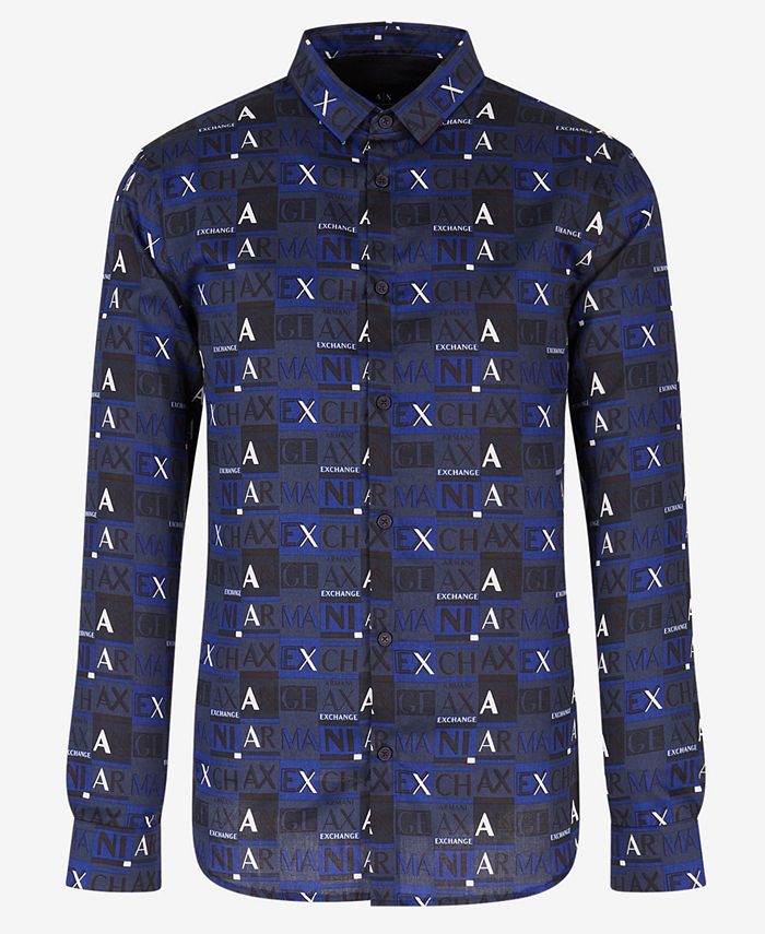 Button up giorgio armani armani exchange shirts & tops clearance