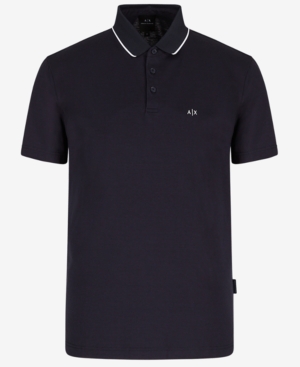 AX Armani Exchange Men's Mercerized Jacquard Back Logo Polo Shirt