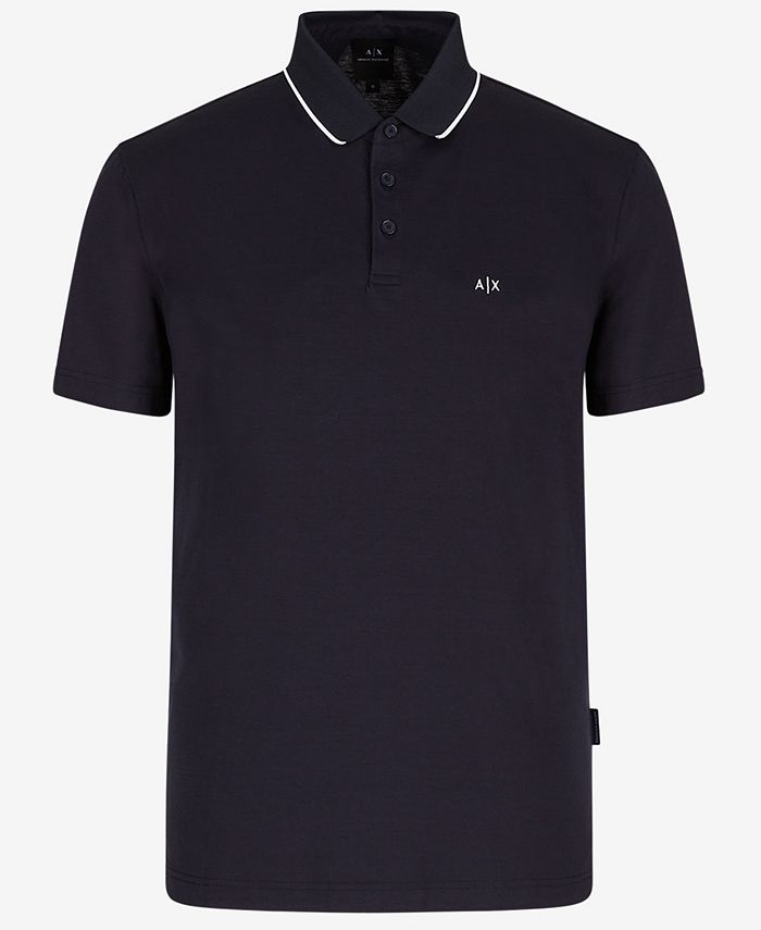 A|X Armani Men's Mercerized Jacquard Logo Polo Shirt -