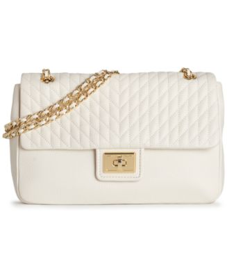 Karl Lagerfeld Paris Agyness Quilted Leather Shoulder Bag Almond