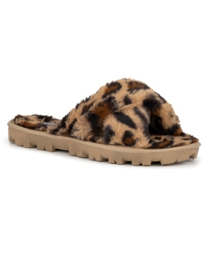 Olivia Miller Women's Belvedere Furry Slide Sandals Women's Shoes