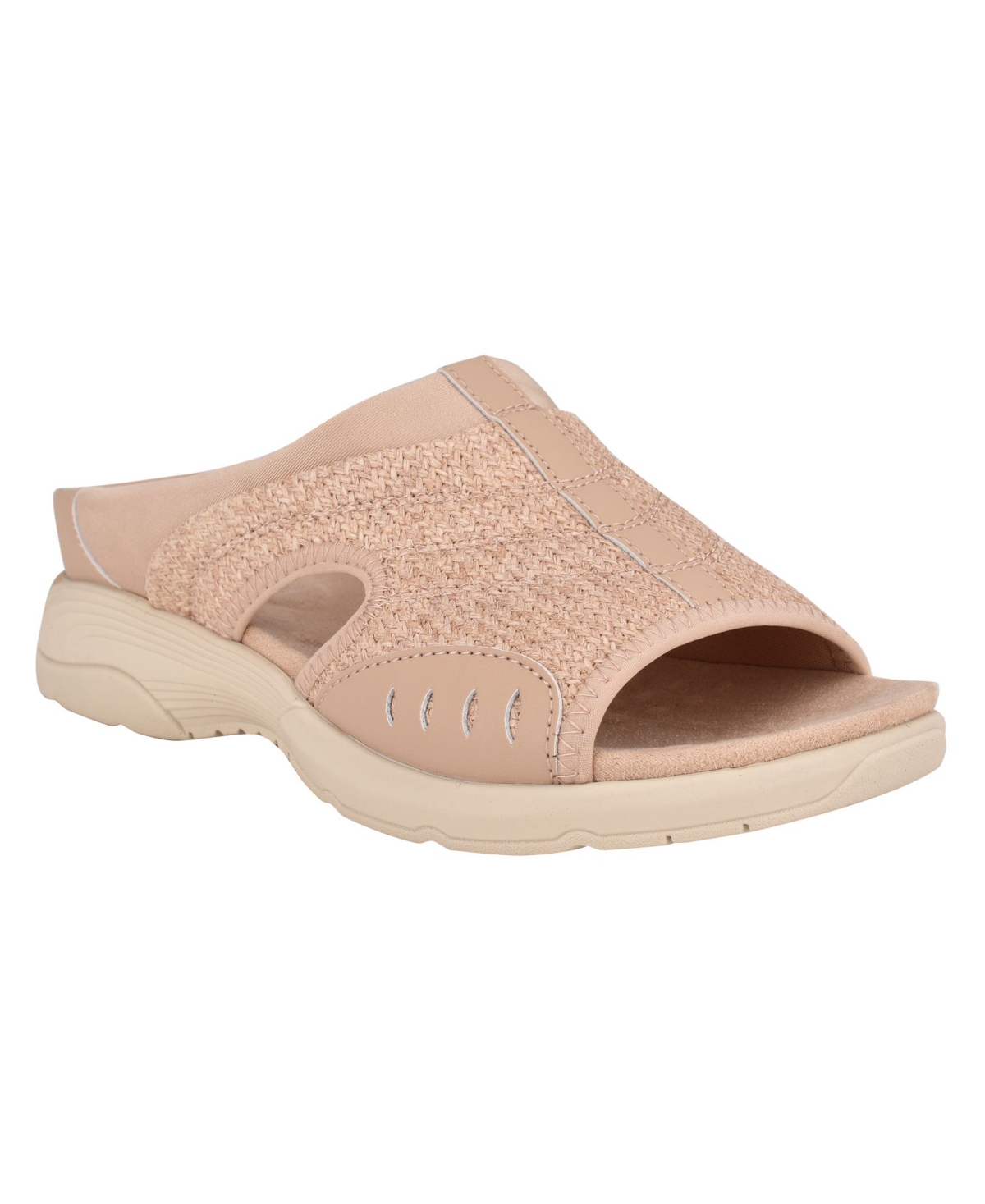 Easy Spirit Women's Traciee Square Toe Casual Flat Sandals Women's Shoes In Beige