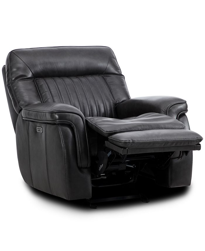Furniture Thaniel 38" Leather Power Glider Recliner, Created for Macy's