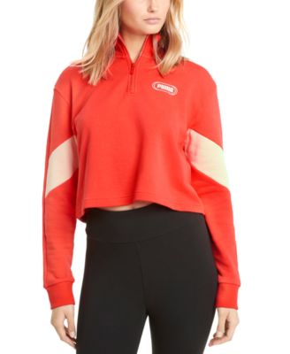 Puma - Rebel Half-Zip Cropped Sweatshirt