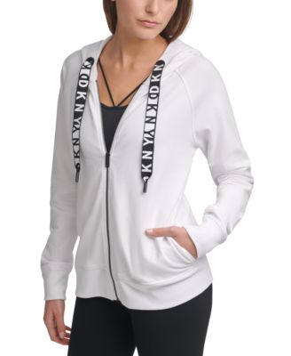 dkny sport logo zip hoodie