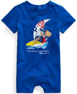 Polo Ralph Lauren Baby Boys Polo Bear Cotton Romper Macy's