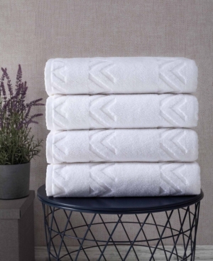 Ozan Premium Home Turkish Cotton Sovrano Collection Luxury Bath Towel Sets, Set Of 4 In White