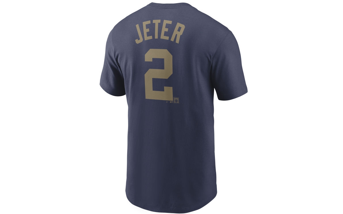 Nike New York Yankees Men's Enshrined In Gold Player T-shirt In Navy,gold
