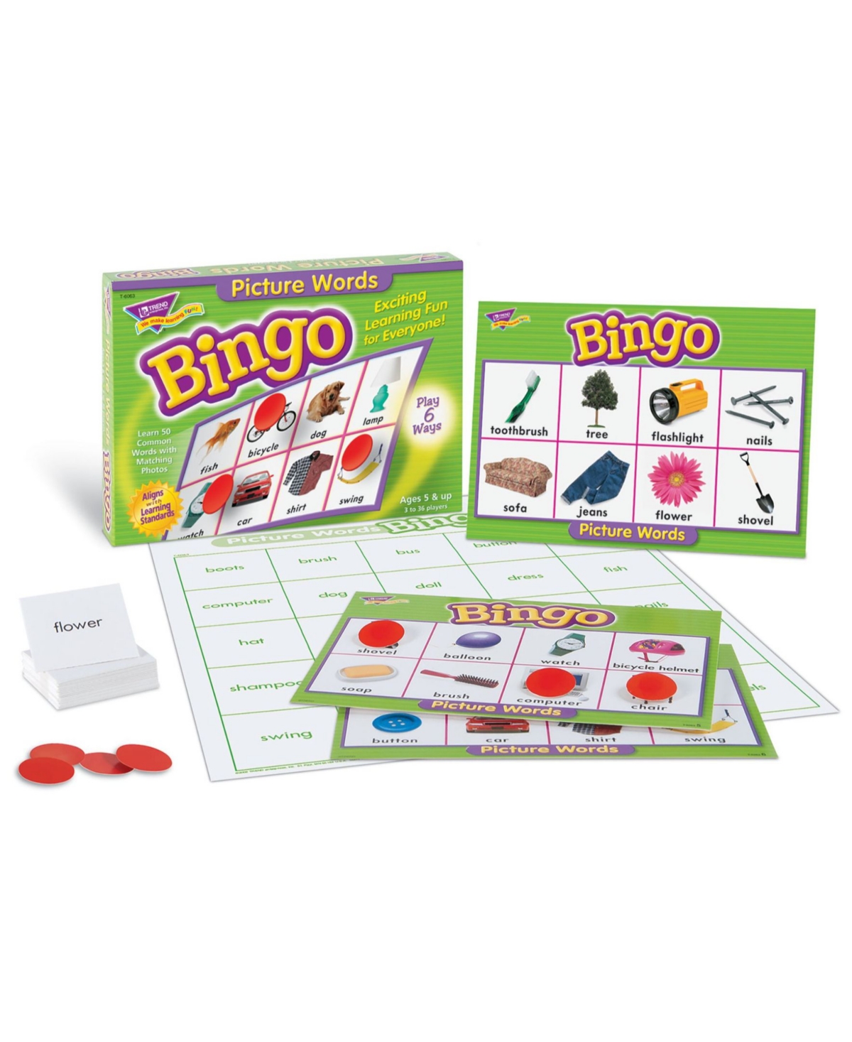 TREND ENTERPRISES PICTURE WORDS BINGO GAME 