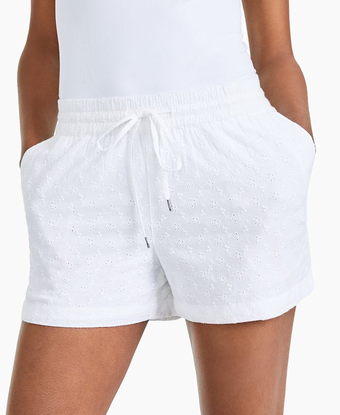 Style & Co Cotton Eyelet Shorts, Created for Macy's & Reviews Shorts