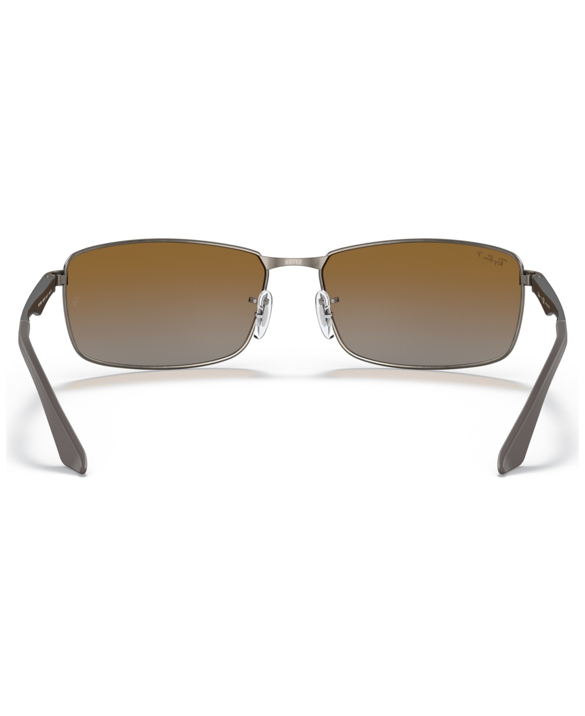 Ray Ban Rb3498 Sunglasses Gunmetal Frame Brown Lenses Polarized 61-17 In Gunmetal Matte,grey Grad Pol