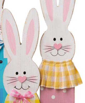 30"H Easter Wooden Bunny Family Standing Decor