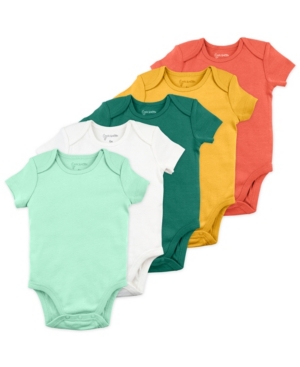 Mac & Moon Baby Boys Short Sleeve Bodysuits with Chameleon Print 5 Pack