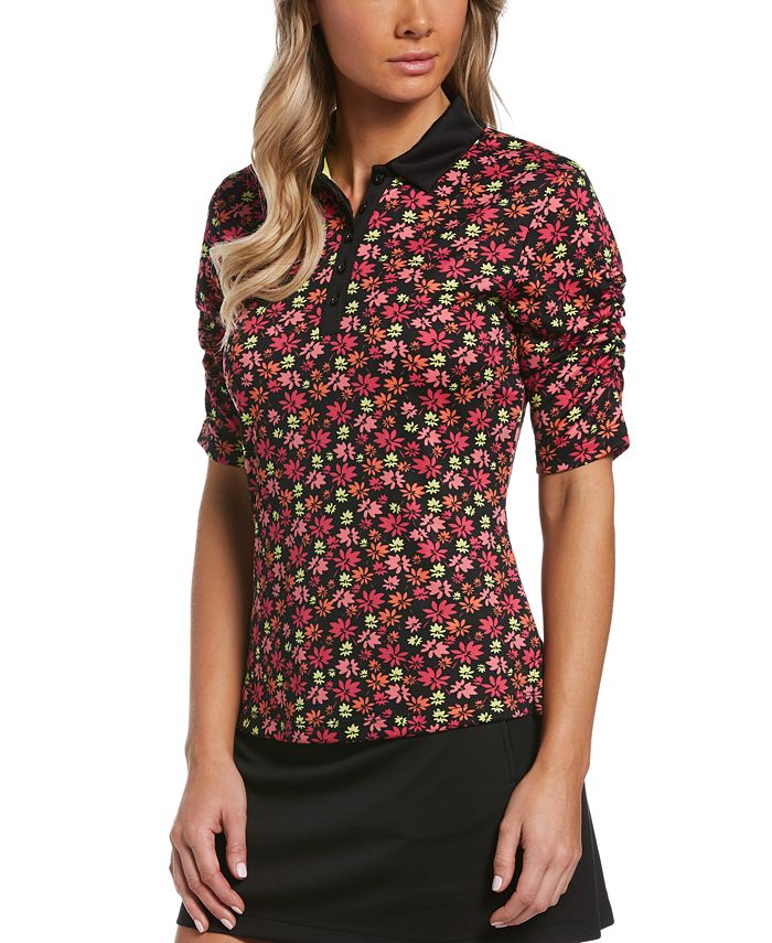 PGA TOUR Women's Printed PuffSleeve Golf Polo Macy's
