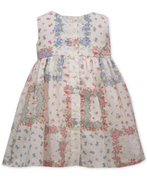 Bonnie Baby Baby Girls Button Patchwork Dress
