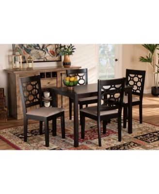 Henry Modern and Contemporary Fabric Upholstered 5 Piece Dining Set