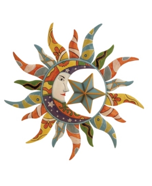 Rosemary Lane Colored Metal Eclectic Outdoor Wall Decor, 15" H X 26" L In Open Miscellaneous