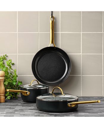 GreenPan Padova Reserve Set 5 Pezzi - Alluminio Anodizzato Antiaderente - Manici Oro Opaco - Adatto Forno - 6