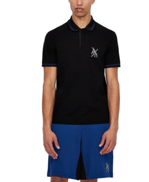 AX Armani Exchange Men's Contrast Trim Collar Geometric Logo Polo Shirt