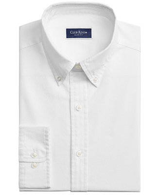 Club Room Men's Slim Fit Cotton Oxford Dress Shirt, Created for Macy's ...