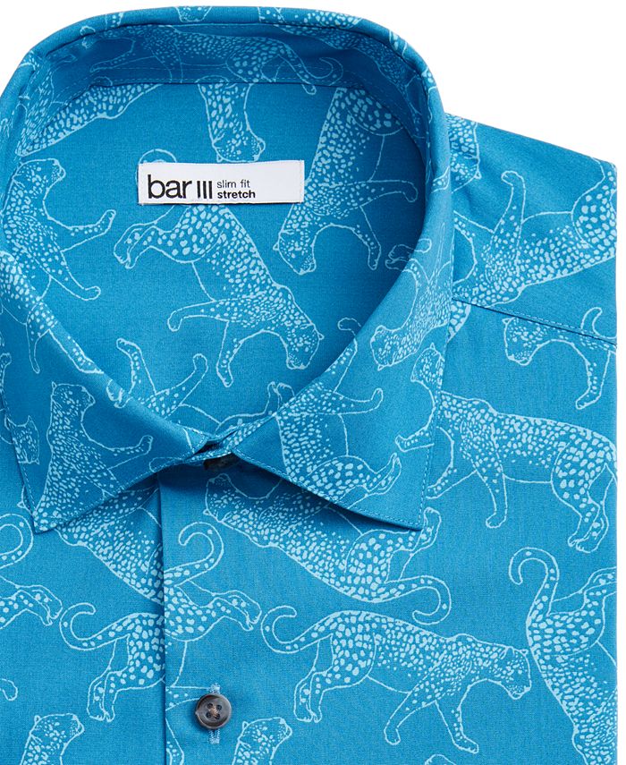 Bar III Men's Slim-Fit Tossed Leopard-Print Dress Shirt, Created for ...