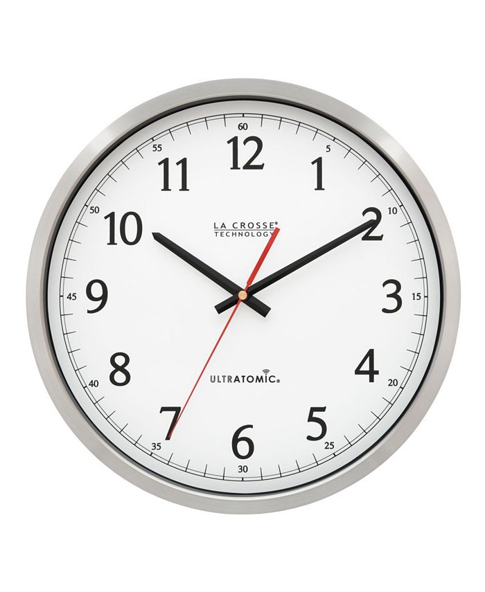 La Crosse Technology 14" Ultratomic Analog Stainless Wall Clock Macy