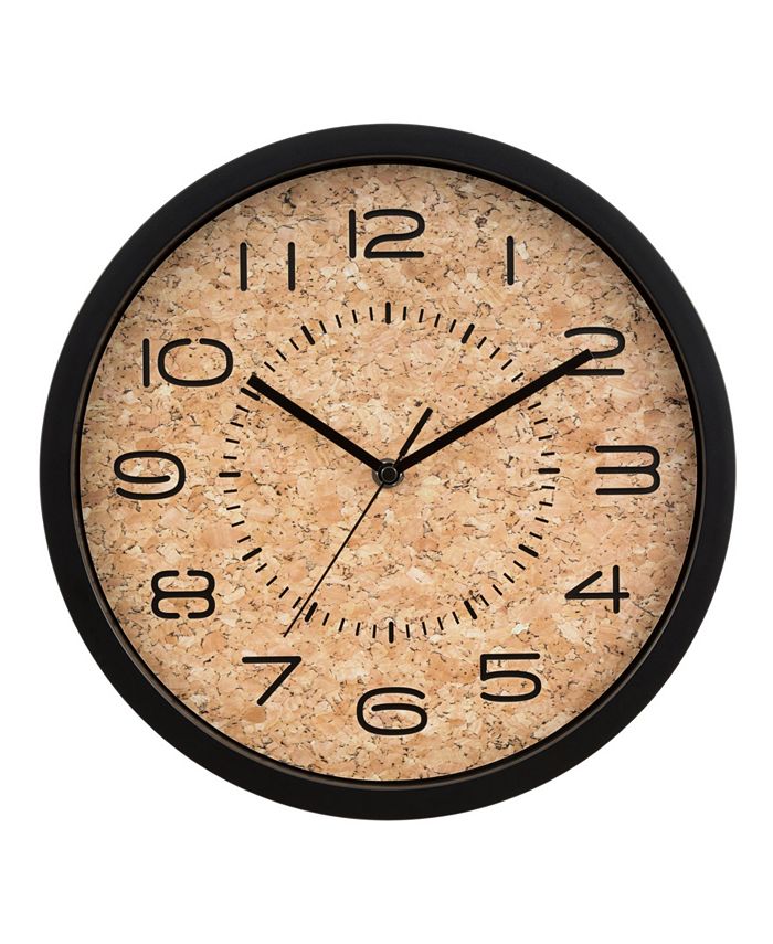 La Crosse Technology Clock 12" Felix Cork Analog Quartz Wall Clock Macy's