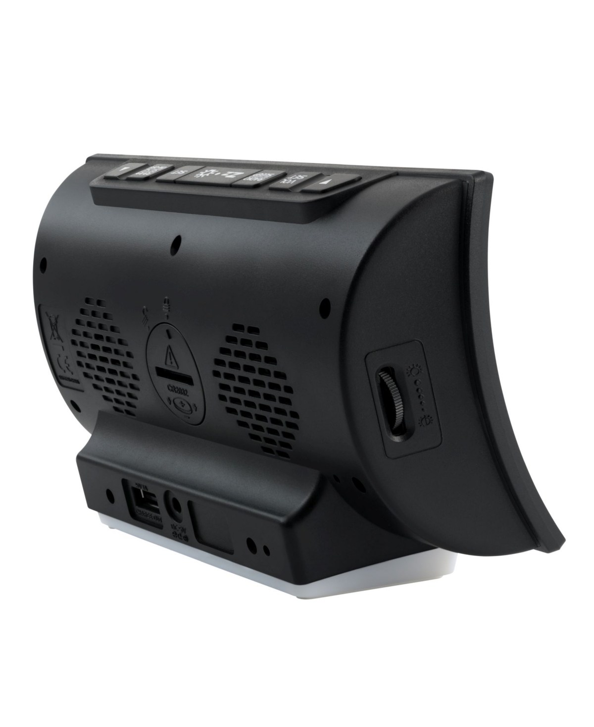 La Crosse Technology Curved Led Alarm Clock with Radio and Fast Charging Usb Port