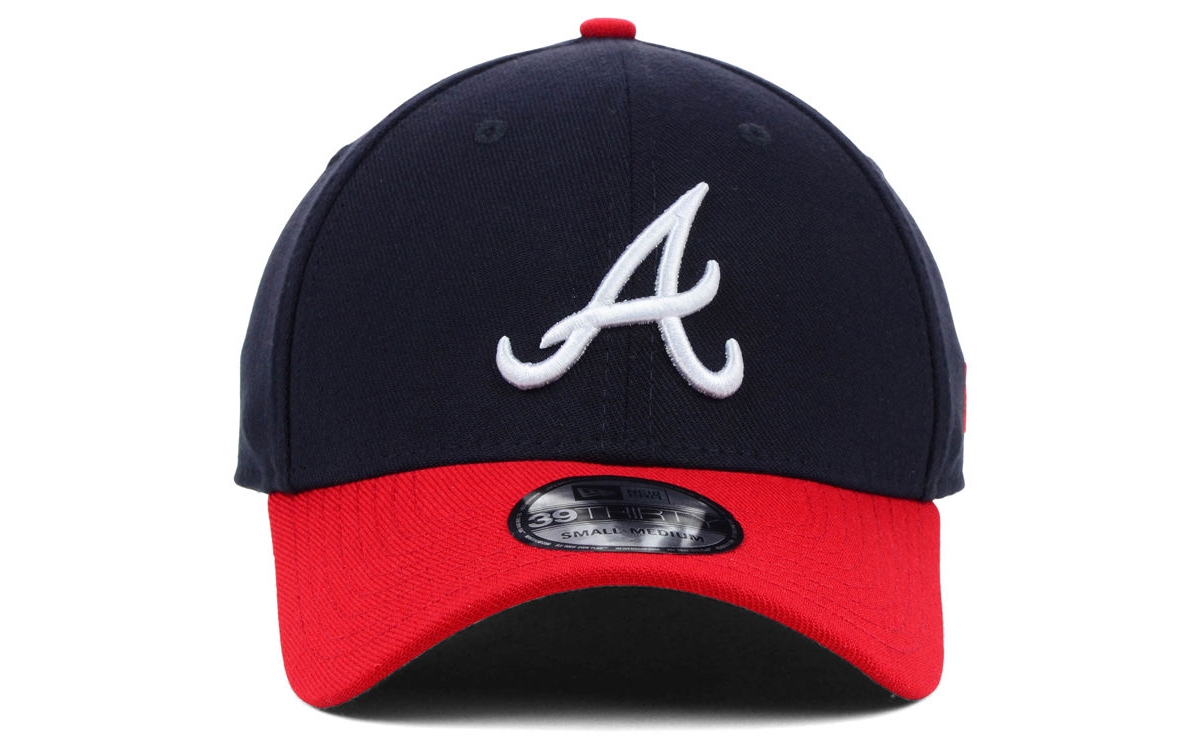New Era Atlanta Braves Team Classic 39thirty Cap In Navy,red