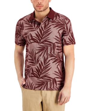 Tasso Elba Men's Supima Blend Darco Leaf Printed Polo Created for Macy's