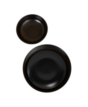 Euro Ceramica Euro Essential 12 Piece Dinnerware Set, Service For 4 In Black