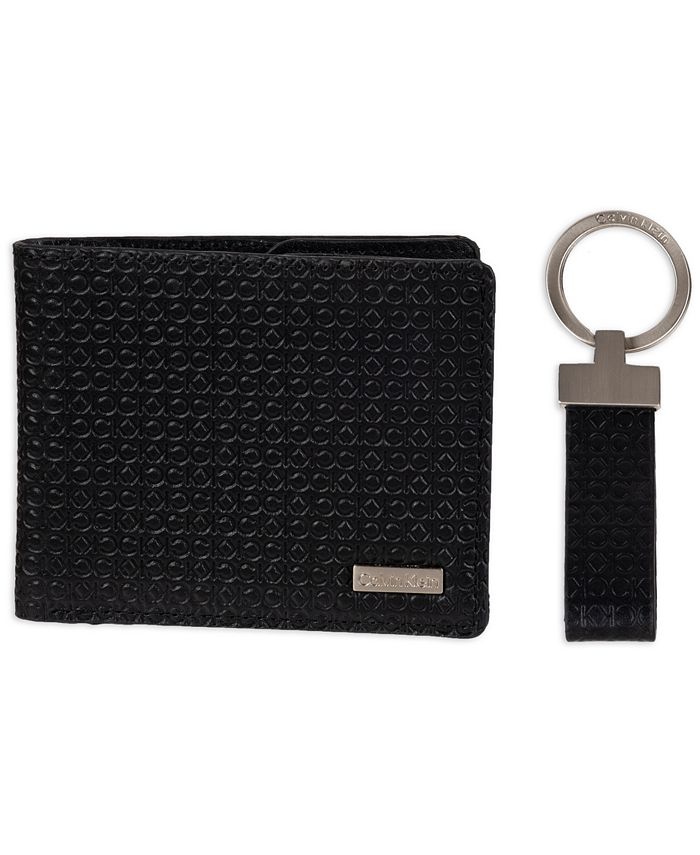 Calvin Klein Men's RFID Slimfold Wallet & Key Fob Set - Black - Size