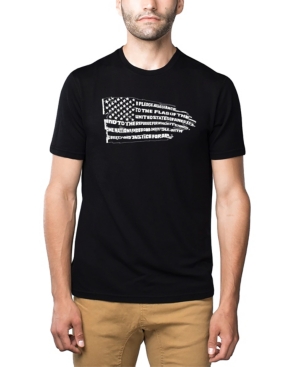 La Pop Art Men's Premium Blend Word Art Pledge Of Allegiance Flag T-shirt In Black