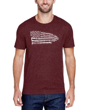 Shop La Pop Art Men's Premium Blend Word Art Pledge Of Allegiance Flag T-shirt In Burgundy