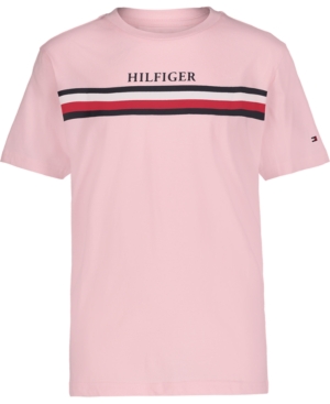 Big Boys Chest Global Stripe Shorts Sleeve Tee