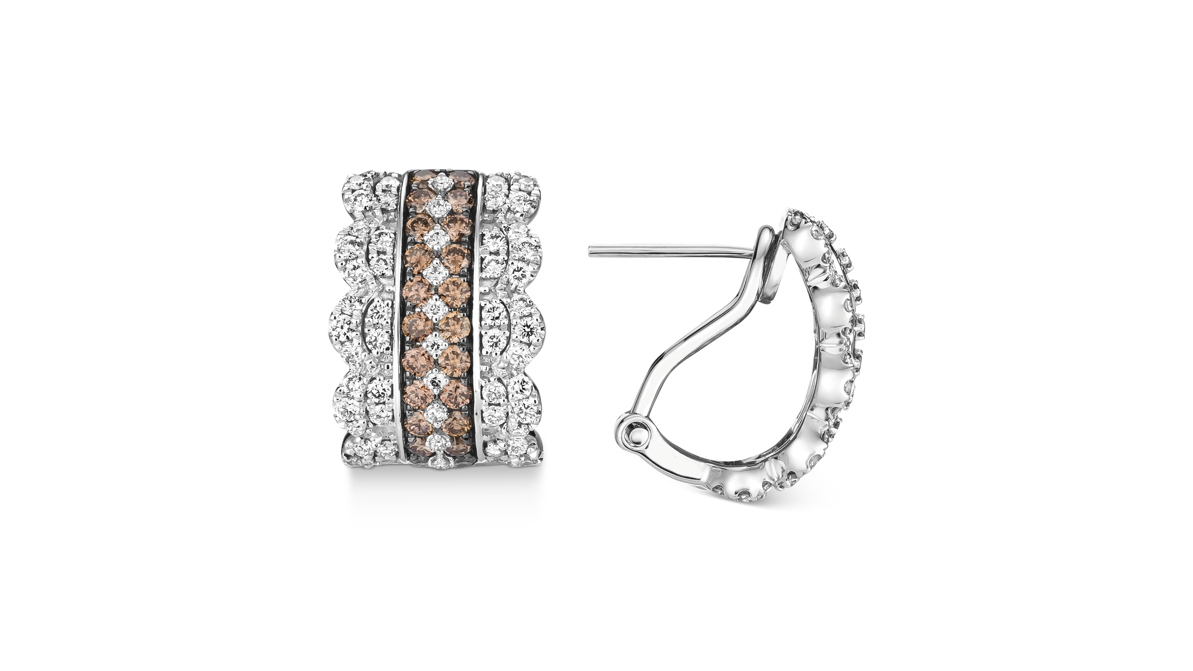 Le Vian Nude Diamond (1 ct. t.w.) & Chocolate Diamond (1 ct. t.w.) Hoop Earrings in 14k White Gold