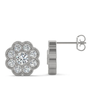 Shop Charles & Colvard Moissanite Floral Stud Earrings 3/4 Ct. T.w. Diamond Equivalent In 14k Gold, Rose Gold Or White Gold