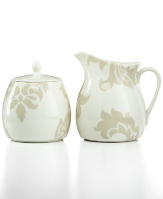 Martha Stewart Collection - Lisbon Grey Sugar Bowl and Creamer Set