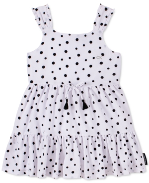 Calvin Klein Baby Girls Crepe Polka-Dot Dress