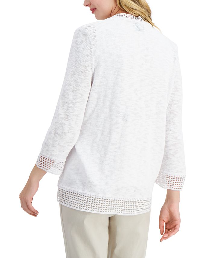 JM Collection CrochetTrim Cardigan, Created for Macy's Macy's