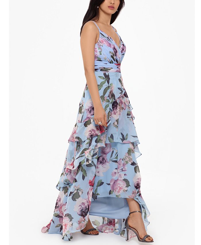 Xscape Floral Ruffled Gown And Reviews Dresses Women Macys 