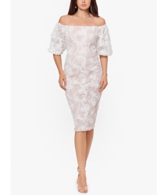 xscape white lace dress