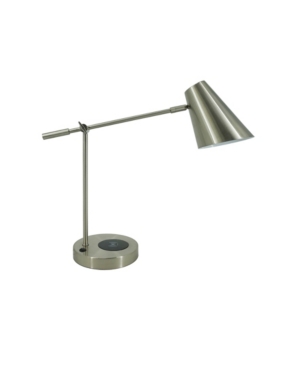 Adesso Wireless Charging Table Lamp In Open Gray