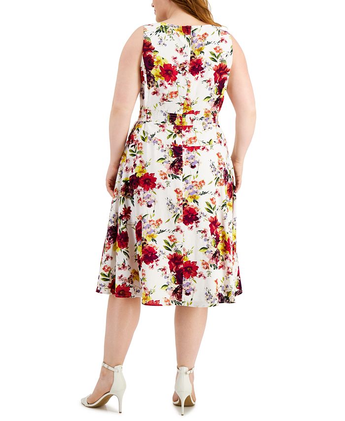 Taylor Plus Size Floral-Print A-Line Dress - Macy's