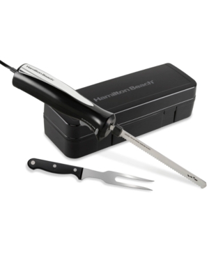 Hamilton Beach Electric Knife With Carving Fork & Storage Case In Black