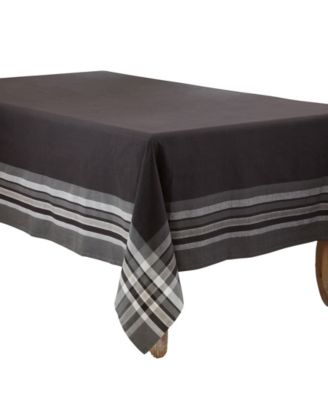 Striped Border Design Tablecloth, 120" x 70"