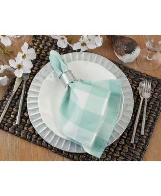 Buffalo Plaid Check Pattern Design Cotton Napkins, Set of 4, 20" x 20"