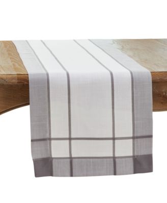 Long Table Runner with Banded Border Design, 108" x 16"