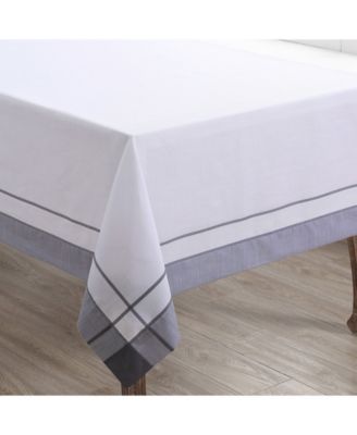 Saro Lifestyle Casual Tablecloth with Banded Border Design, 72" x 72"