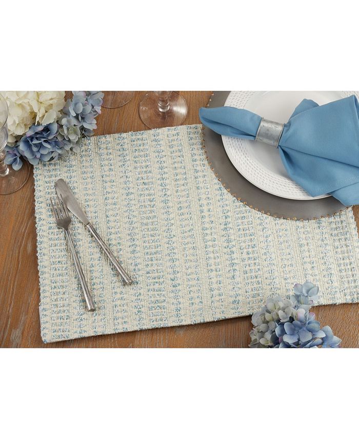 Saro Lifestyle Table Placemats with Woven Line Design Set of 4, 20" x